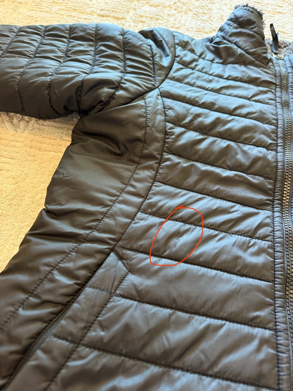The North Face Girls L 14/16 Reversible Mossbud Swirl Puffer Fleece Jacket - Picture 9 of 12